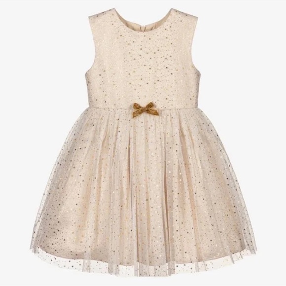 NWT Rachel Riley Girls Ivory & Gold
Tulle Dress - Picture 2 of 8